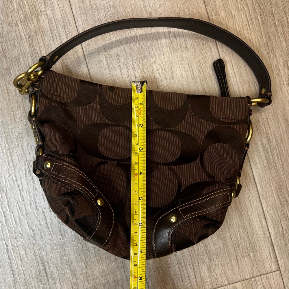Coach Signature Brown Jacquard Mini Hobo Bag Y2K Style - Picture 12 of 13